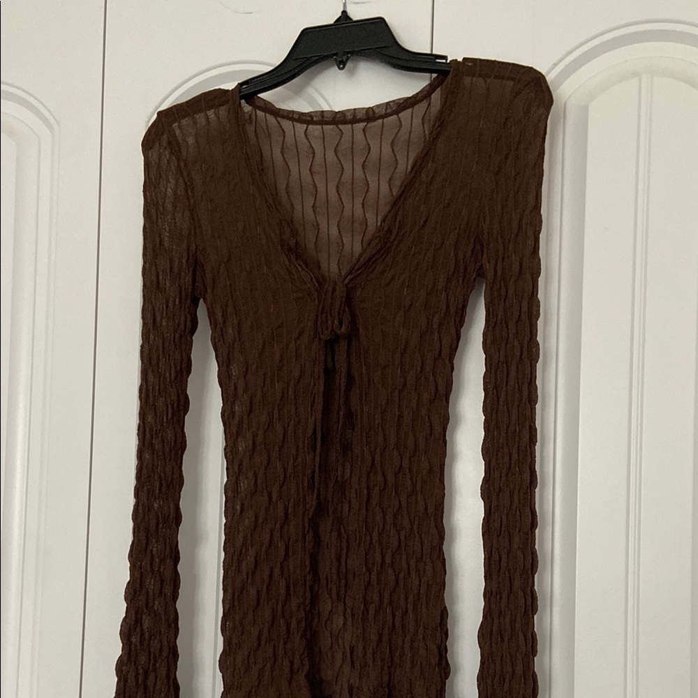 Brown Long Sleeve Cardigan
